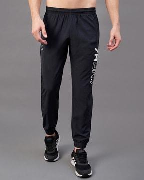 typographic print joggers with elasticated waist