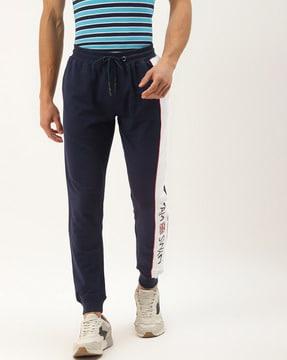 typographic print joggers with elasticated waistband