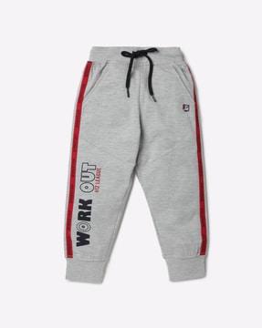 typographic print joggers with insert pockets