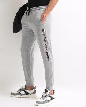 typographic print joggers with insert pockets