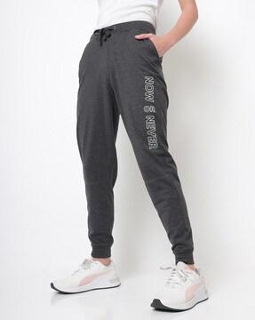 typographic print joggers with insert pockets