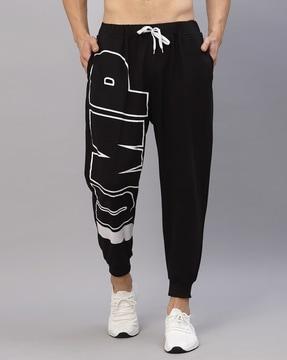 typographic print joggers with insert pockets