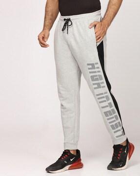 typographic print joggers with insert pockets