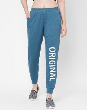 typographic print joggers