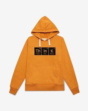 typographic print kangaroo pocket hoodie