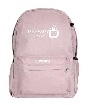 typographic print laptop backpack