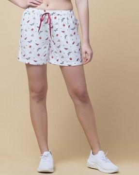 typographic print low rise shorts