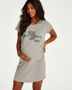 typographic print maternity nightshirt