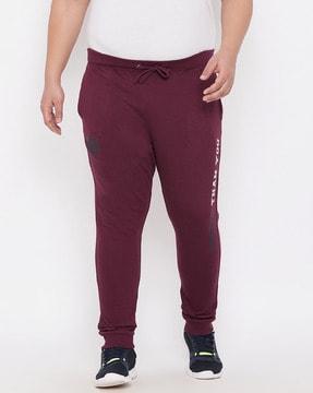 typographic print mid rise track pant