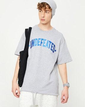 typographic print oversized crew-neck t-shirt