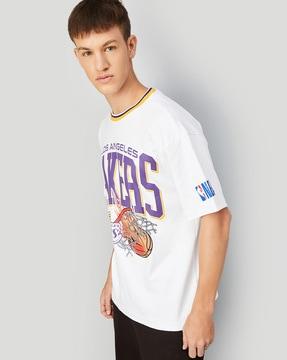 typographic print oversized crew-neck t-shirt