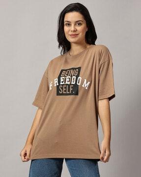 typographic print oversized round-neck t-shirt