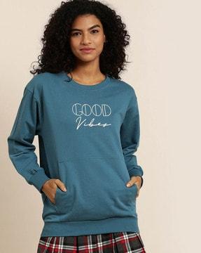 typographic print oversized sweatshirt