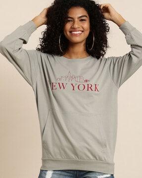 typographic print oversized sweatshirt