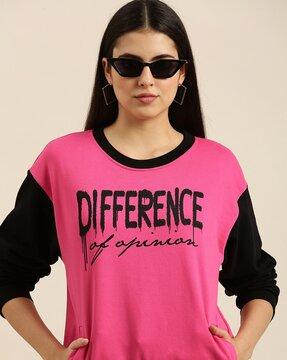 typographic print oversized sweatshirt