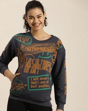 typographic print oversized sweatshirt