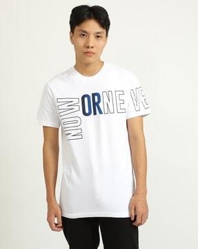 typographic print pique polo t-shirt