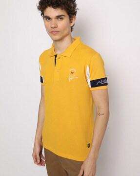 typographic print polo t-shirt