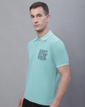 typographic print polo t-shirt