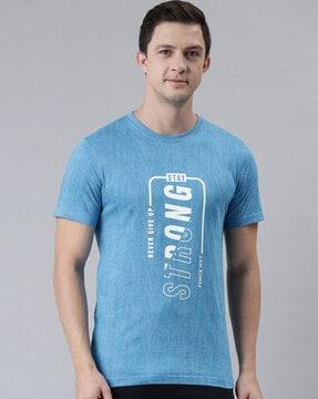 typographic print regular fit crew-neck t-shirt