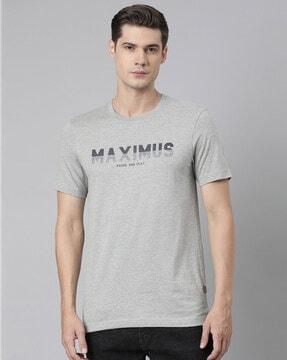 typographic print regular fit crew-neck t-shirt