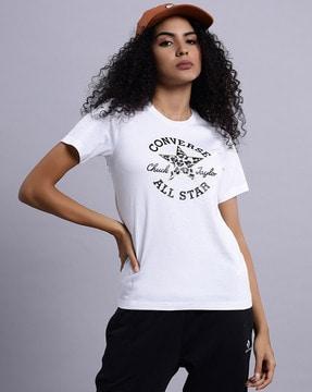 typographic print regular fit round-neck t-shirt