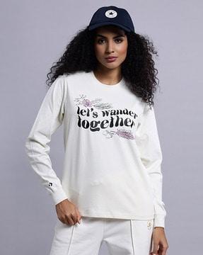 typographic print regular fit round-neck t-shirt