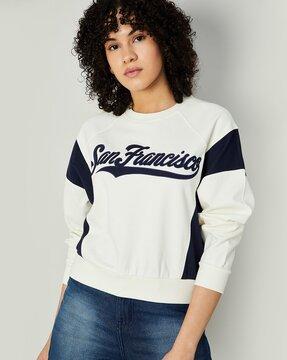 typographic print regular fit sweatshirt