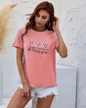 typographic print relaxed fit crew-neck t-shirt