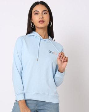 typographic print relaxed fit hoodie