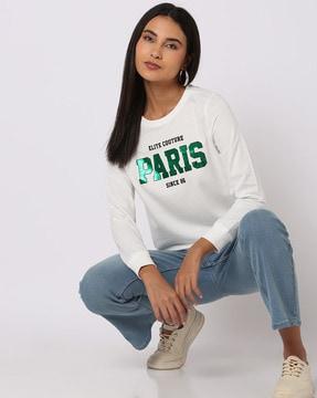 typographic print relaxed fit sweatshirt