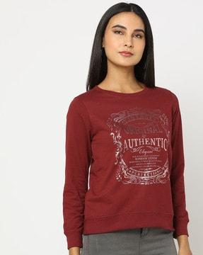 typographic print relaxed fit sweatshirt