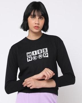 typographic print relaxed fit sweatshirt