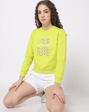 typographic print relaxed fit sweatshirt