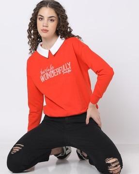 typographic print relaxed fit sweatshirt