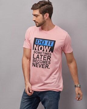 typographic print roubd-neck t-shirt