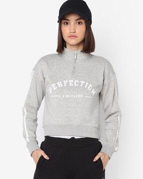 typographic print round-neck sweatshirt