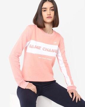 typographic print round-neck sweatshirt