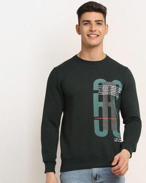 typographic print round-neck sweatshirt