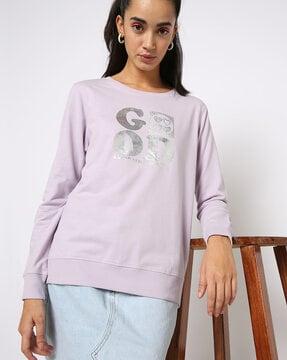 typographic print round-neck sweatshirt