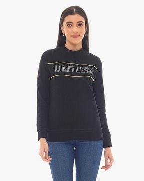 typographic print round-neck sweatshirt