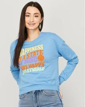 typographic print round-neck sweatshirt