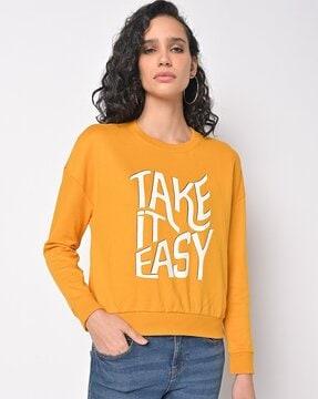 typographic print round-neck sweatshirt