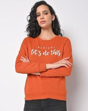 typographic print round-neck sweatshirt