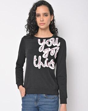 typographic print round-neck sweatshirt