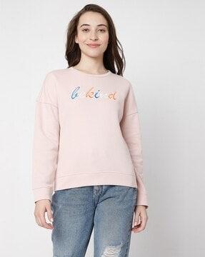 typographic print round-neck sweatshirt