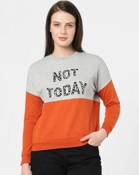 typographic print round-neck sweatshirt