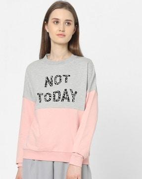 typographic print round-neck sweatshirt