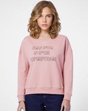 typographic print round-neck sweatshirt