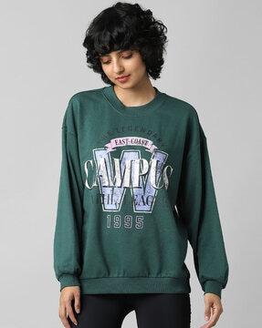 typographic print round-neck sweatshirt